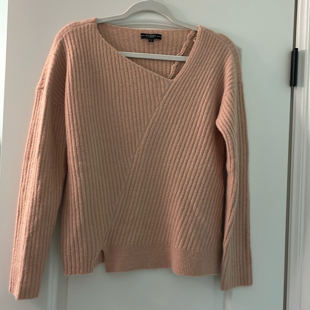 Mauve Sweater with Asymmetrical neck line